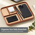 Nordik Leather Valet Tray - Medium EDC Tray - Sand Brown 9.5 x 7.9 in - Image 2