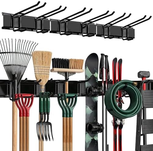 TIDYME Garage Wall Organizer, Shovel Holder Wall Mount, 48" Double Hooks by Tidyme