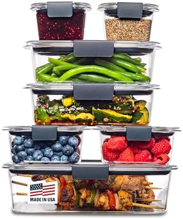 Rubbermaid Brilliance Food Storage Containers, 14 Piece Plastic Containers with Lids, BPA-Free, Leak Proof, Clear by Unknown