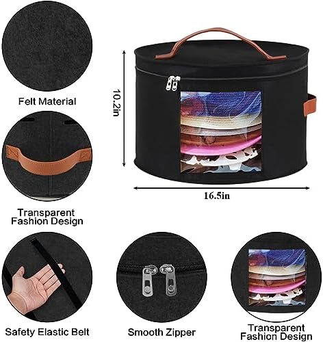 Hat Boxes for Women Storage 16.93" D*10.24" H Caps Carrier Case Organizer - Image 6