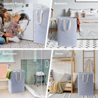 Lifewit 3 Pack Laundry Basket 80L Each, Collapsible Clothes Hamper with Reinforced Handles, Freestanding Waterproof Design for Bedroom and Laundry Room, Blue 240L Total | Foldable Washing Hamper, Dirty Clothes Basket, Laundry Bin for Storage, Clothes a... - Image 6