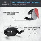 Modern JP Adhesive Hat Hooks for Wall (16-Pack) - Hat Rack for Baseball Caps, Minimalist Hat Display, Strong Hold Hat Hangers for Wall - USA Patented, Black - Image 3