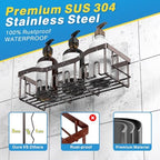 5-Pack Shower Caddy, No Drill Adhesive Shower Organizer, Rustproof Stainless Steel Bathroom Organizer, Space-Saving Bathroom Shelves for Apartment Essentials, Kitchen Storage Home Decorr-Larger - Image 5