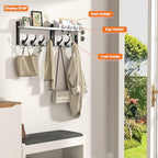 Evermagin 29" Coat Rack Wall Mount with Shelf for Entryway, White - Image 4
