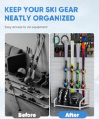 Mondazie Ski Storage Rack for Garage, 4 Pair White - Image 6