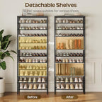 YATINEY 12 Tier Shoe Rack, Large Capacity Shoe Storage Organizer Holds 48 Pairs, Sturdy and Stable, for Entryway, Hallway, Closet, Dorm Room, Charcoal and Black SS12BC - Image 5