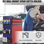 Riciakik 2 Pack Wall-Mounted Aerosol Spray Can Holder Storage Rack, Heavy-Duty Paint Bottle Organizer With 10 Holes, Black Spray Steel Rack for Garage, Shop, Home or Tool Trailer - Image 4