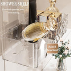 Lae Nuvole Adhesive Shower Caddy 4-Pack, Wall Bathroom Organizer, Clear - Image 4