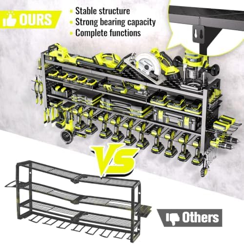 49.8" Power Tool Organizer Wall Mount,Holds 14 Cordless Drills - Image 3
