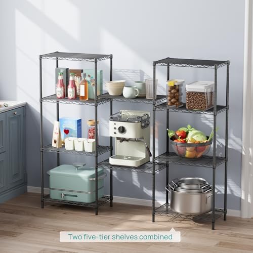 SINGAYE 5 Metal Shelves Wire Shelving Storage Shelf Adjustable Unit Pantry - Image 6