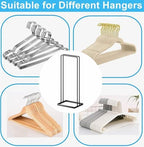 Hanger Organizer 2 Pcs, Coat Hanger Holder Stand Clothes Hangers Stacker for Laundry Room Organization, Clothes Hangars Closet Space Saver Caddy Rack for Bulk Plastic Velvet Wood Metal Hangers Storage - Image 3