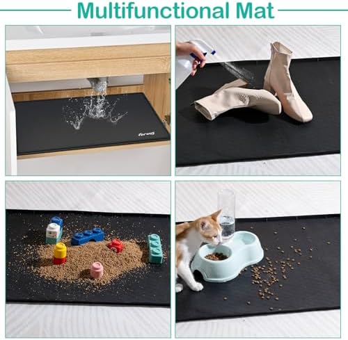 Silicone Under Sink Mat, 28"x22", Waterproof Cabinet Liner, Black - Image 5
