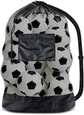 BROTOU Extra Large Soccer Ball Net Bag, 40" x 30" Drawstring Mesh Ball Bag by BROTOU