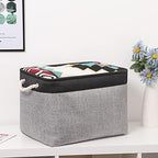 Bidtakay Fabric Storage Baskets with Handles [2-Pack] Large Canvas Organizer 16" X 11.8" X 11.8" Foldable Tall Baskets Rectangular Gift Basket Decorative Storage Bins for Closet, Home(Black&Grey) - Image 2