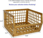 Bamboo Stackable, Open Front, Large Storage Bins With Tray Lid -Set of 2 - Image 2