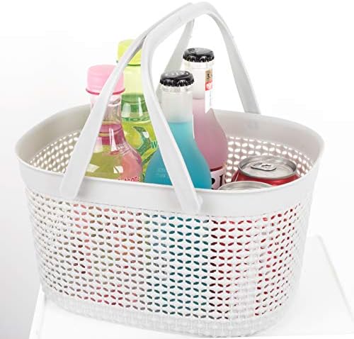 rejomiik Portable Plastic Shower Caddy Basket with Handles, Gray - Image 6