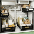 ARSTPEOE Under Sink Organizer - 2 Packs Multi-Purpose Pull-Out Storage Organizers, Slide out Pull out Cabinet Organizer Shelf, Storage for Kitchen Bathroom by ARSTPEOENeatChic