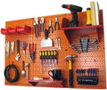 Wall Control Pegboard Organizer 4 ft. Metal Pegboard Standard Tool Storage Kit with Orange Toolboard and Red Accessories by Wall+Control