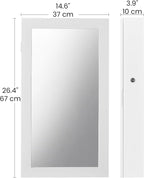 SONGMICS Lockable Jewelry Cabinet Armoire with Mirror, Wall-Mounted - Image 7