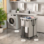 150L Large Laundry Basket with Wheels, Rolling Laundry Hamper - Image 2