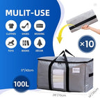 TAILI 10 Pack Silver XXL Moving Bags,Storage Bags with Visible Window - Image 2