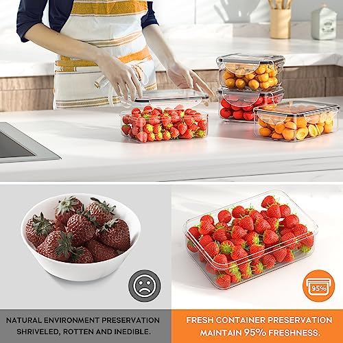 40 PCS Food Storage Containers with Lids Airtight (20 Containers & 20 Lids), Plastic Storage Meal Prep Container-Stackable 100% Leakproof & Microwave Organization and Storage Sets, Lunch Containers - Image 4