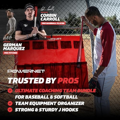 PowerNet Ultimate Coaching Team Bundle, Dugout Organizer for Baseball & Softball, Team Equipment Organizer, Hanging Bat Bag & Baseball Glove Helmet Holder, Dry Erase Magnetic Lineup Board - Image 2