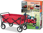 Mac Sports Heavy Duty Steel Frame Collapsible Folding 150 Pound Capacity Outdoor Camping Garden Utility Wagon Yard Cart, Red - Image 2