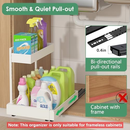 REALINN Expandable Under Sink Organizer with 6-Level Height Adjustment - Image 3