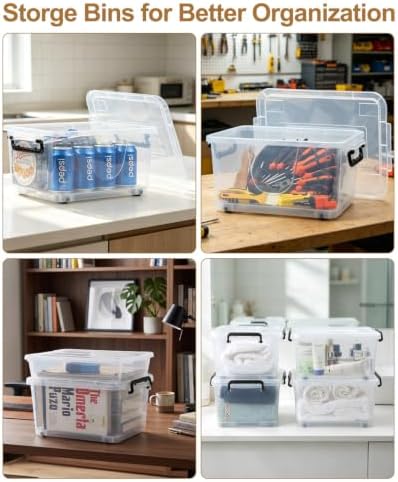 NUMIFUN 15QT Storage Bins with lids, Stackable Space Saver for Family - Image 4