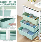 SYKIARIOL Rolling Cart with Drawers, 4-Drawer Utility Cart, Green - Image 4