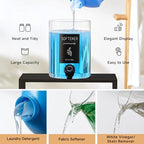 Glass Laundry Detergent Dispenser with Shelf & Black Bamboo Lid - 120 Oz Liquid Detergent, Laundry Soap & Fabric Softener Dispenser for Laundry Room Organization and Storage with 2 Cups & 8 Labels - Image 7