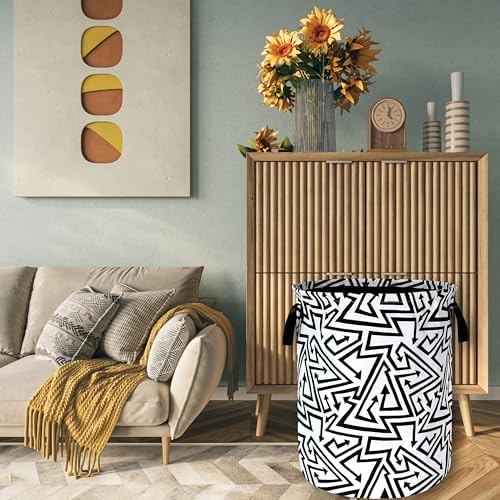 Abstract Arrow Laundry Basket Oxford Cloth Foldable Hamper 18.9x16.5In - Image 7