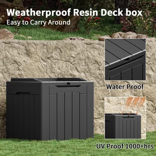 Greesum 31 Gallon Outdoor Storage Box, Black - Image 4