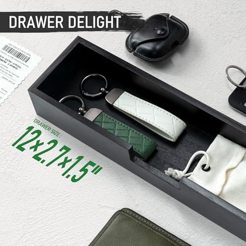 Rebee Vision Key Holder Wall Mount with Drawer, Shelf for Room Decor, Black - Image 6