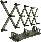SKOLOO Hat Rack for Wall with 14 Hooks, Pack of 2, Solid Wooden, Modern, Expandable Coat Rack Wall Mount for Coats, Hats, Bags, Baseball Caps, Dark Walnut Color by SKOLOO