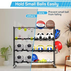 Mythinglogic 4-Tier Ball Storage Rack and Sports Equipment Organizer - Image 3