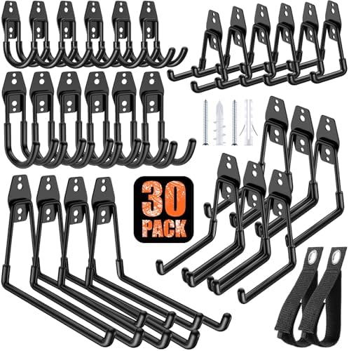 MKRUI 30-Pack Garage Hooks for Storage & Hanging Items, Save Space by MIKRUI
