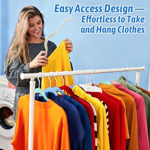 Sishynio Velvet Hangers 30 Pack, Non-Slip Slim Felt Hangers Colorful | Space-Saving Closet Organization; Flocked Surface; 360° Swivel Hooks; For Shirts, Coats, Dresses, Blouses - Image 7