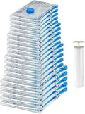 Amazon Basics Vacuum Storage Bags with Hand Pump for Travel, Space Saving Compression Bags for Clothes, Clothing, Blankets and Duvets, Clear, 20 Pack (5 Small, 5 Medium, 5 Large & 5 Jumbo) by AmazonBasics