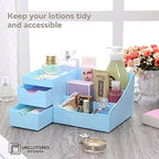 Uncluttered Designs Makeup Organizer With Drawers - Modern Countertop Storage for Cosmetics - Chic Vanity Holder for Cologne, Skincare, Brush, Lipstick, Nail Polish Organization & Display (Blue) - Image 5