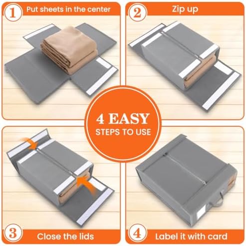 WOWBOX Bed Sheet Organizers and Storage,Closet Organizer Under Bed Storage - Image 4
