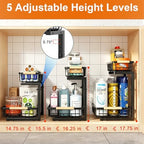 REALINN Under Sink Organizer, Adjustable 2 Tier Pull Out Kitchen Bathroom - Image 5