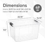 Superio 49 Quart Clear Plastic Storage Boxes with Lids, Stackable Organizer Containers, BPA-Free Storage Bins for Home, Office, School & Dorm, 18 Pack - Image 2