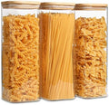 ComSaf Pasta Containers Storage 2.2 Qt, Spaghetti Jar, Set of 3 Tall Jars by ComSaf