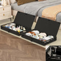 Fokyfok 2 Pack Under Bed Storage with Wheels 4.5 inch Height | Metal Frame,Lid,Rolling Slim Under Bed Drawers for Shoes,Clothes,Shallow Underbed Storage,Under Couch Storage,Black by Fokyfok