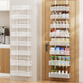 Delamu 8 Tier Over the Door Pantry Organizer, 2in1 Hanging or Wall Mount Spice Rack Seasoning, Adjustable Heavy-Duty Pantry Door Organizer and Storage for Kitchen Cabinet and Bathroom, 15.3" White by DELAMU