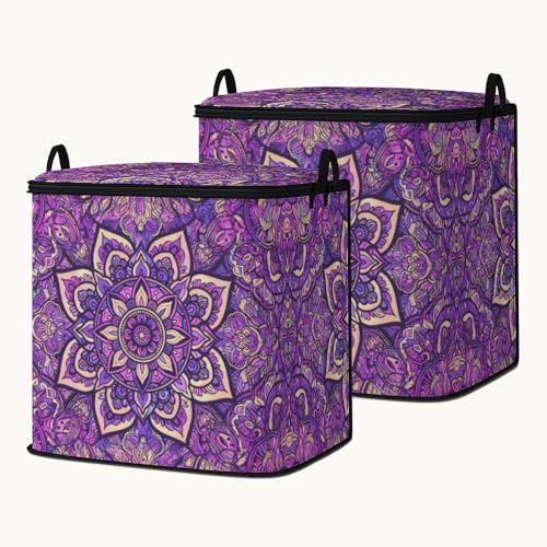 2pcs closet organizers and storage under bed,clothing blanket sweater sheet bedding comforter duvet quilt pillow toy storage bags with lids,dorm room essentials for containers 95L by BestSellers