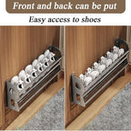 Expandable Wall Mounted Shoe Rack, Hanging Shoe Organizer Shelf (Grey) - Image 4