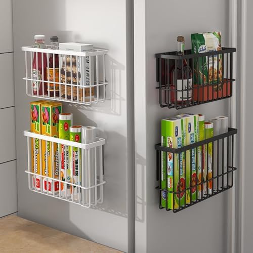 3 Piece Kitchen Cabinet Door Storage Box,Self Adhesive Wall Mounted Storage Boxes,Wardrobe/Bathroom/Refrigerator Small Items Organizer Storage Box (Black3) - Image 4